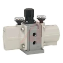 SMC Pneumatic Pressure Booster Regulator R 1/8 Carbon Steel 0.2 MPa Maximum Operating Temperature 50°C VBA10A-T02GN-Z