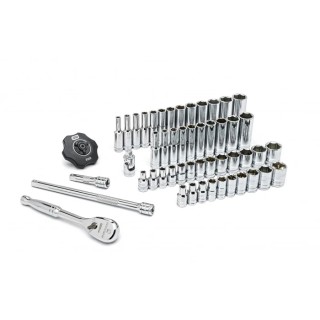 GearWrench 51-Piece 1/4 in 6 Point Chrome Socket Set Alloy Steel 80300P
