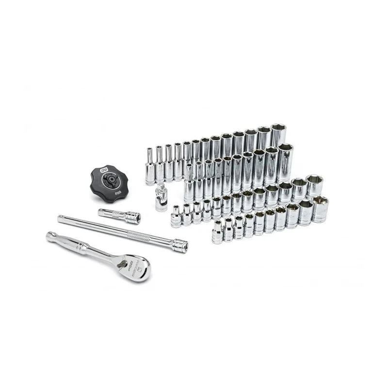 GearWrench 51-Piece 1/4 in 6 Point Chrome Socket Set Alloy Steel 80300P