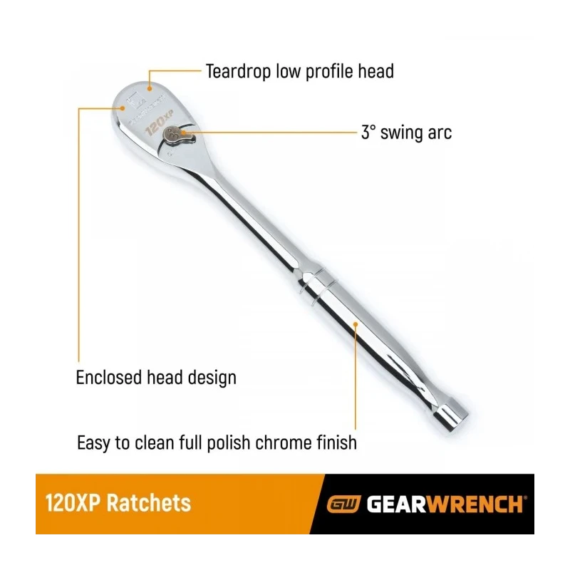 GearWrench 56-Piece 3/8 in Drive 6 Point 120XP Chrome Socket Set 80550P