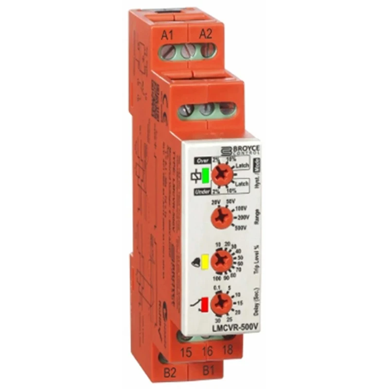 Broyce Control Monitoring Relay 3 Phase, 0.1 → 20 V AC/DC Monitor Range, SPDT Contact, DIN Rail LMCVR-20V 24-230VAC/DC