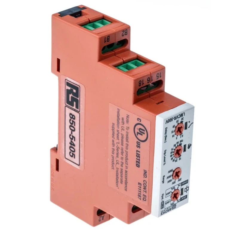 Broyce Control Monitoring Relay 3 Phase 2 to 500 V AC/DC Monitor Range SPDT DIN Rail Mount 230V AC LMCVR-500V 24-230VAC/DC