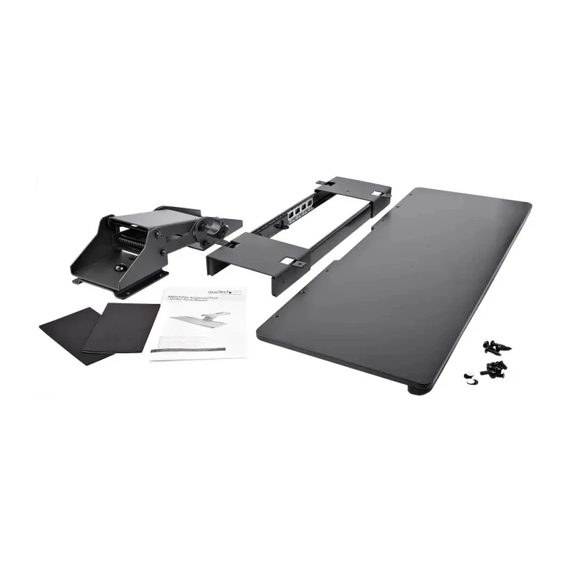 StarTech.com Built-in Wrist Rest Black Steel Keyboard Drawer 670mm Width 215mm Height 782mm Depth KBTRAYADJ