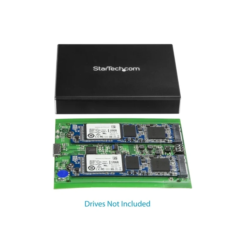 StarTech.com 22 mm Dual M.2 SATA Hard Drive Enclosure with USB 3.1, RAID Support SM22BU31C3R