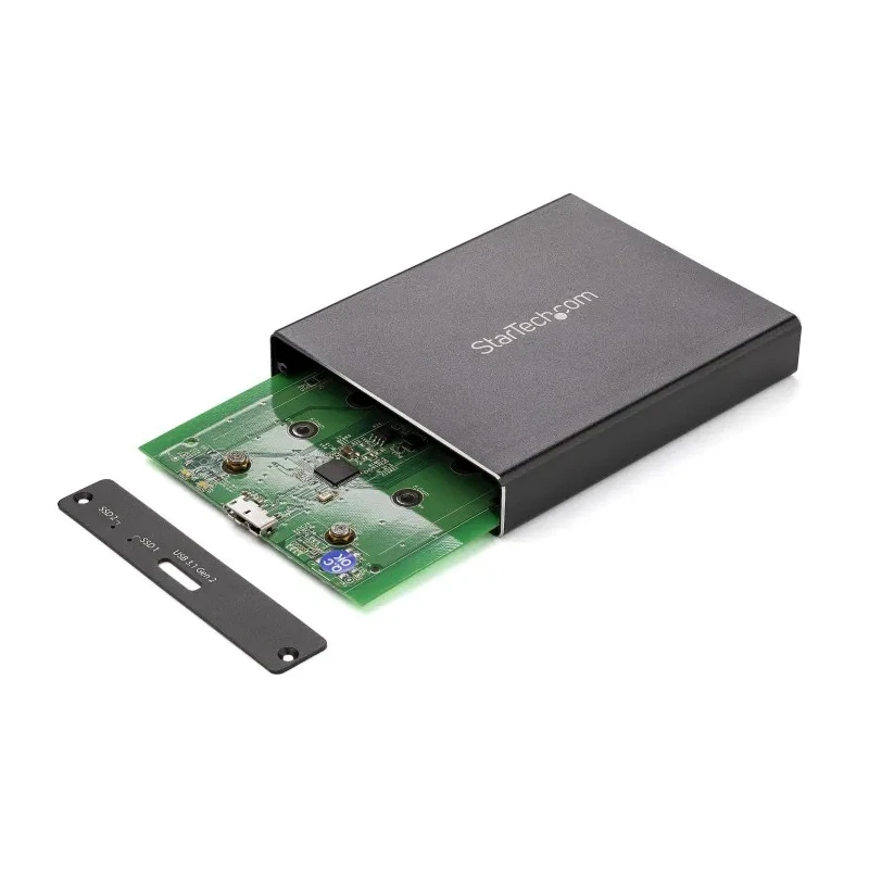 StarTech.com 22 mm Dual M.2 SATA Hard Drive Enclosure with USB 3.1, RAID Support SM22BU31C3R