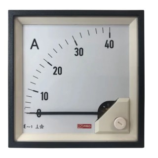 RS PRO Analogue Panel Ammeter 40 A AC, 92 mm x 92 mm, 1 % Accuracy Moving Iron 186-2461