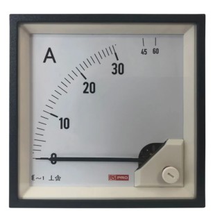 RS PRO Analogue Panel Ammeter AC 60 A, 92 mm x 92 mm, 1 % Accuracy Moving Iron 186-2468