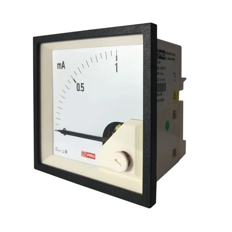 RS PRO Analogue Panel Ammeter 1 mA DC, 68 mm x 68 mm, 1 % Moving Coil 186-2487