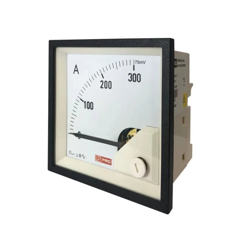 RS PRO Analogue Panel Ammeter 300 A DC, 68 mm x 68 mm, 1 % Moving Coil 186-2493