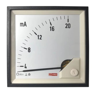 RS PRO Analogue Panel Ammeter DC 20 mA, 92 mm x 92 mm, 1 % Accuracy Moving Coil 186-2502