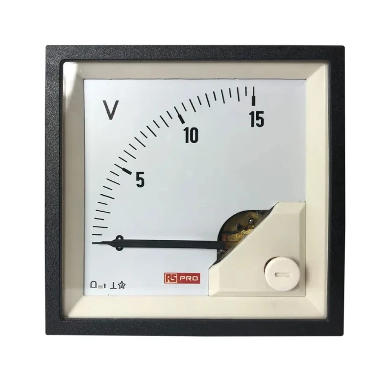 RS PRO Analogue Panel Ammeter DC 68mm x 68mm Cutout with Knife-Edge Pointer 186-2495