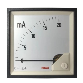 RS PRO Analogue Panel Ammeter 20 mA DC, 92 mm x 92 mm, 1 % Moving Coil 186-2501