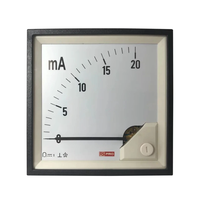 RS PRO Analogue Panel Ammeter 20 mA DC, 92 mm x 92 mm, 1 % Moving Coil 186-2501