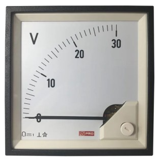 RS PRO Analogue Panel Ammeter DC 92mm x 92mm Cutout 1% Accuracy 15mV to 600VDC 186-2509