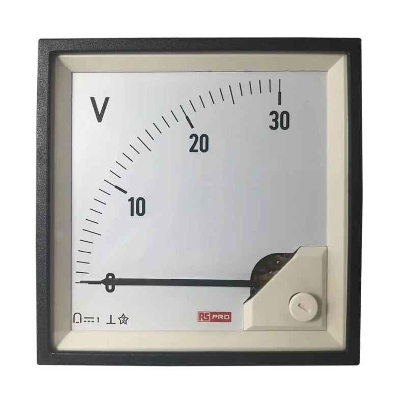 RS PRO Analogue Panel Ammeter DC 92mm x 92mm Cutout 1% Accuracy 15mV to 600VDC 186-2509