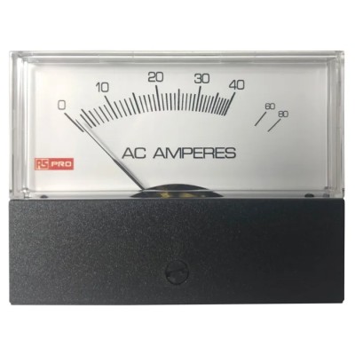 HOBUT RS PRO AC Analogue Panel Ammeter High Torque Pivot and Jewel Moving Coil and Moving Iron 76 mm x 74 mm 186-2517