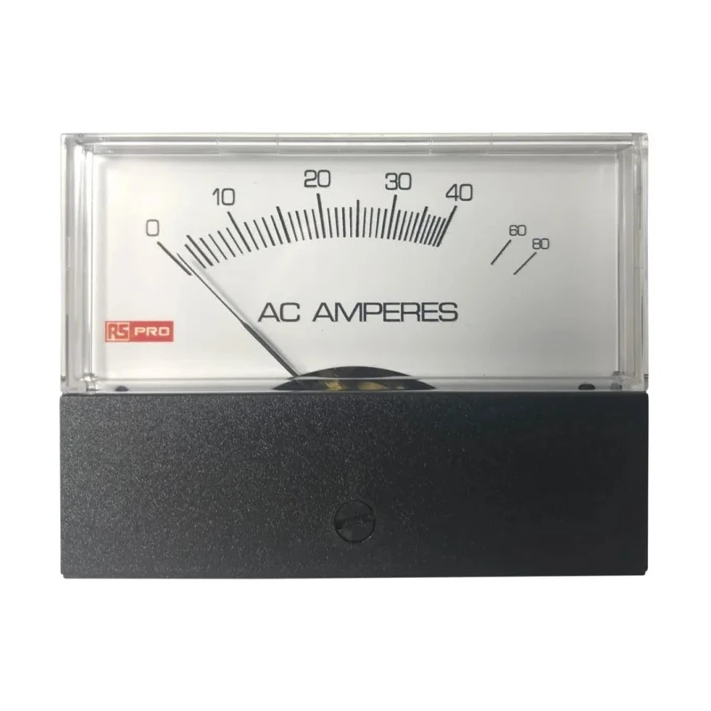HOBUT RS PRO AC Analogue Panel Ammeter High Torque Pivot and Jewel Moving Coil and Moving Iron 76 mm x 74 mm 186-2517