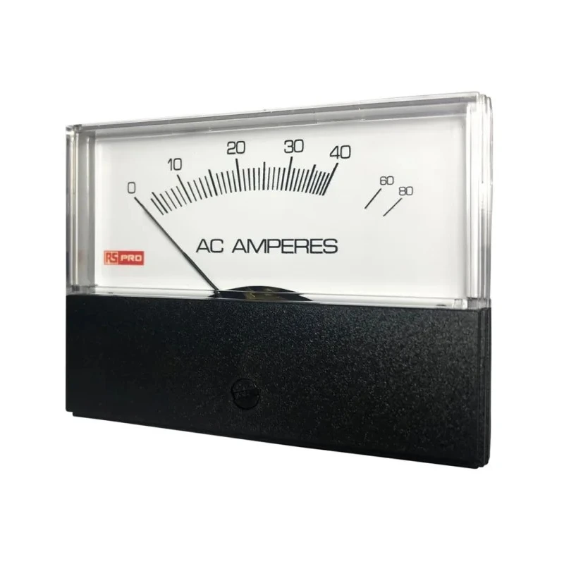HOBUT RS PRO AC Analogue Panel Ammeter High Torque Pivot and Jewel Moving Coil and Moving Iron 76 mm x 74 mm 186-2517
