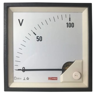 RS PRO Analogue DC Voltmeter Panel Meter 92mm x 92mm Cutout 15mV to 600VDC Accuracy 1% 186-2511