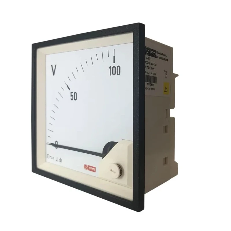 RS PRO Analogue DC Voltmeter Panel Meter 92mm x 92mm Cutout 15mV to 600VDC Accuracy 1% 186-2511