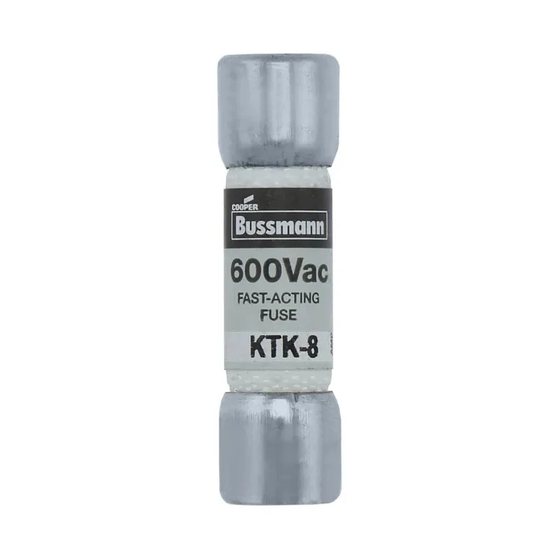 Eaton Cartridge Fuse 8A Fast Acting Melamine Body 600V AC 10 x 38 mm KTK-8