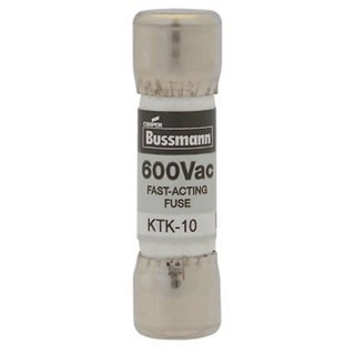 Eaton Cartridge Fuse 10A Fast Acting Melamine Body 10 x 38 mm 600V AC KTK-10