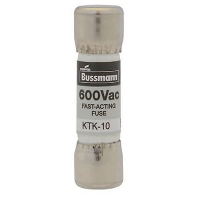 Eaton Cartridge Fuse 10A Fast Acting Melamine Body 10 x 38 mm 600V AC KTK-10