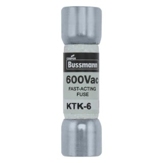 Eaton 6A Fast Acting Melamine Cartridge Fuse 10 x 38 mm 600V AC KTK-6