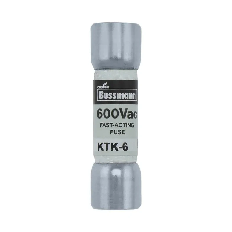 Eaton 6A Fast Acting Melamine Cartridge Fuse 10 x 38 mm 600V AC KTK-6