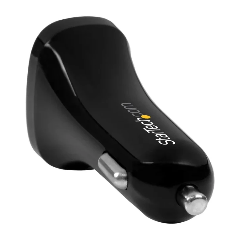 StarTech.com 2-Port USB Car Charger 24W Max Input 24V DC Output 5V DC 2.4A USB2PCARBKS