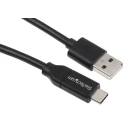 StarTech.com USB 2.0 Male USB 2.0 Type A to Male USB Type C Black 1m Cable USB2AC1M