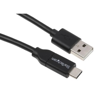 StarTech.com USB 2.0 Male USB 2.0 Type A to Male USB Type C Black 1m Cable USB2AC1M