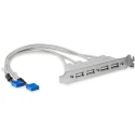 StarTech.com USB 2.0 Female 10 Pin IDC x 2 to Female USB Type A Grey 286mm USBPLATE4