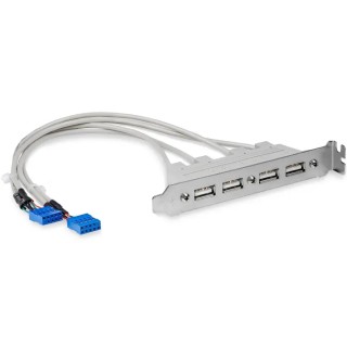 StarTech.com USB 2.0 Female 10 Pin IDC x 2 to Female USB Type A Grey 286mm USBPLATE4