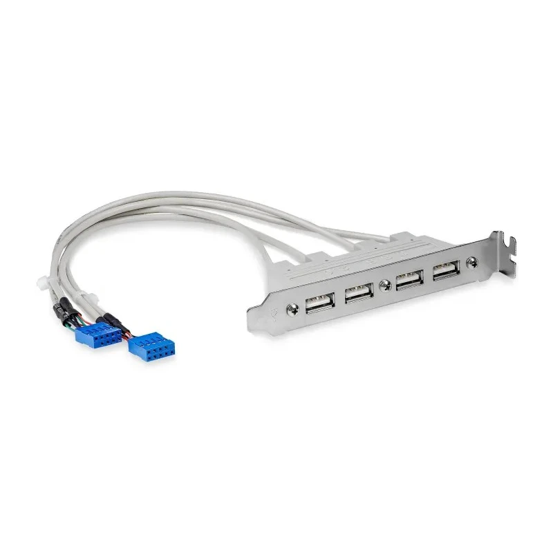 StarTech.com USB 2.0 Female 10 Pin IDC x 2 to Female USB Type A Grey 286mm USBPLATE4