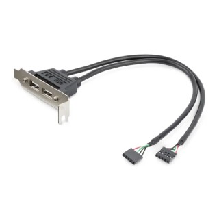 StarTech.com IC Socket USB Cable USB 2.0 Female 5-Pin IDC x 2 to Female USB Type A, Grey, 285mm USBPLATELP