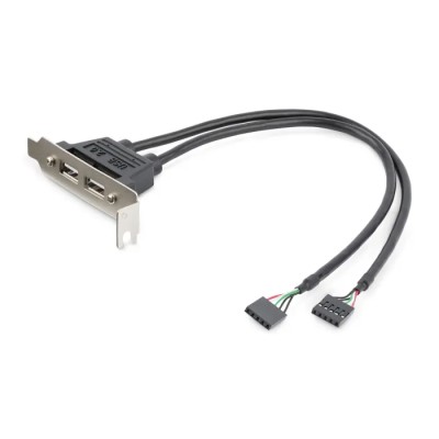 StarTech.com IC Socket USB Cable USB 2.0 Female 5-Pin IDC x 2 to Female USB Type A, Grey, 285mm USBPLATELP