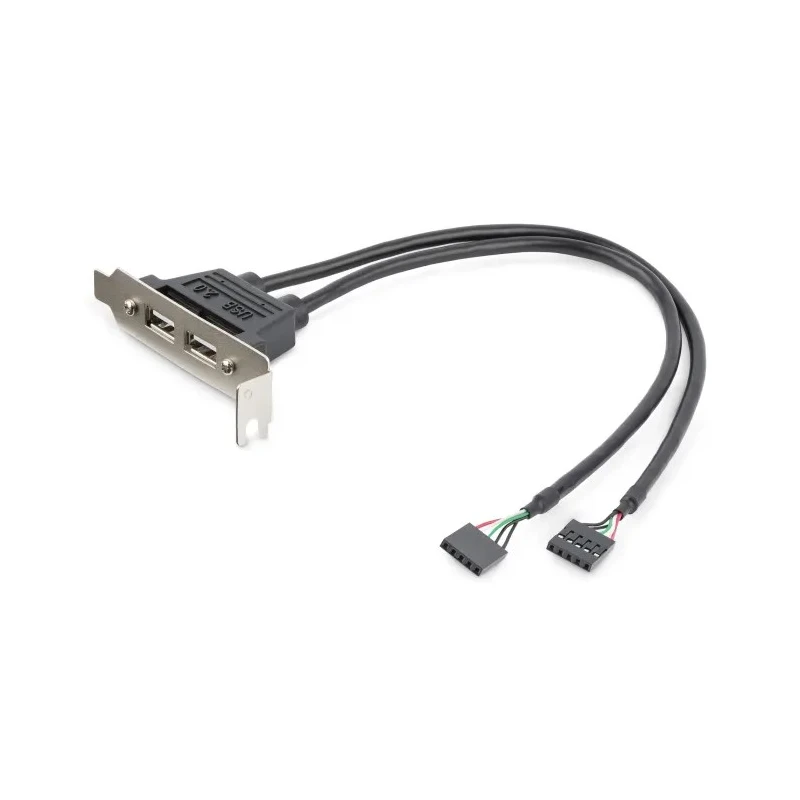 StarTech.com IC Socket USB Cable USB 2.0 Female 5-Pin IDC x 2 to Female USB Type A, Grey, 285mm USBPLATELP