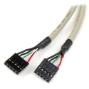 StarTech.com IC Socket USB Cable USB 2.0 Female 5-Pin IDC x 2 to Female USB Type A, Grey, 285mm USBPLATELP