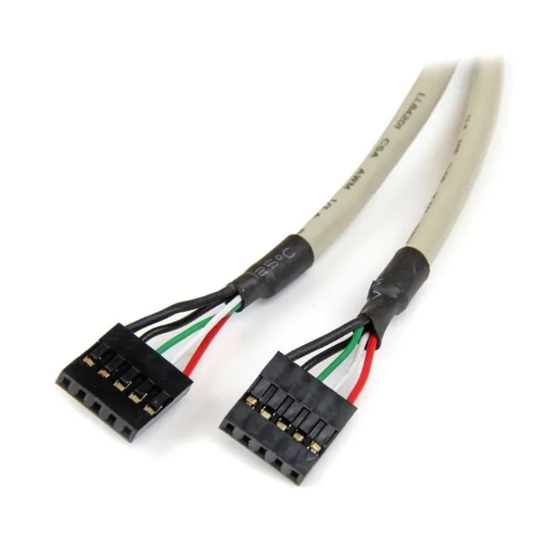 StarTech.com IC Socket USB Cable USB 2.0 Female 5-Pin IDC x 2 to Female USB Type A, Grey, 285mm USBPLATELP