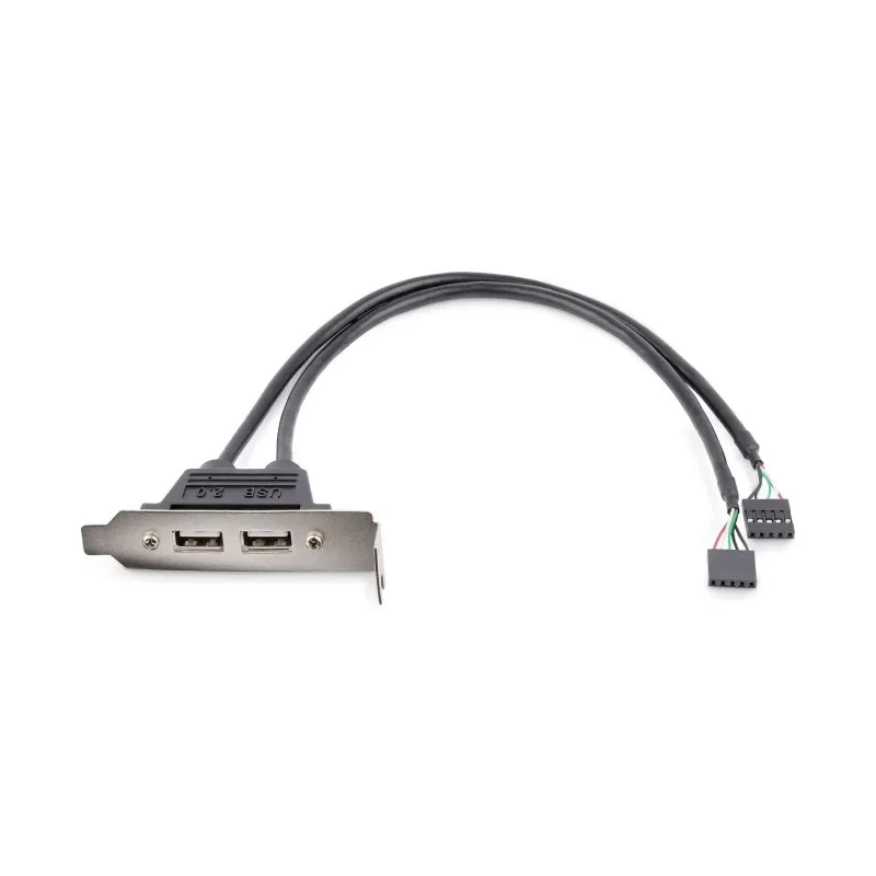 StarTech.com IC Socket USB Cable USB 2.0 Female 5-Pin IDC x 2 to Female USB Type A, Grey, 285mm USBPLATELP