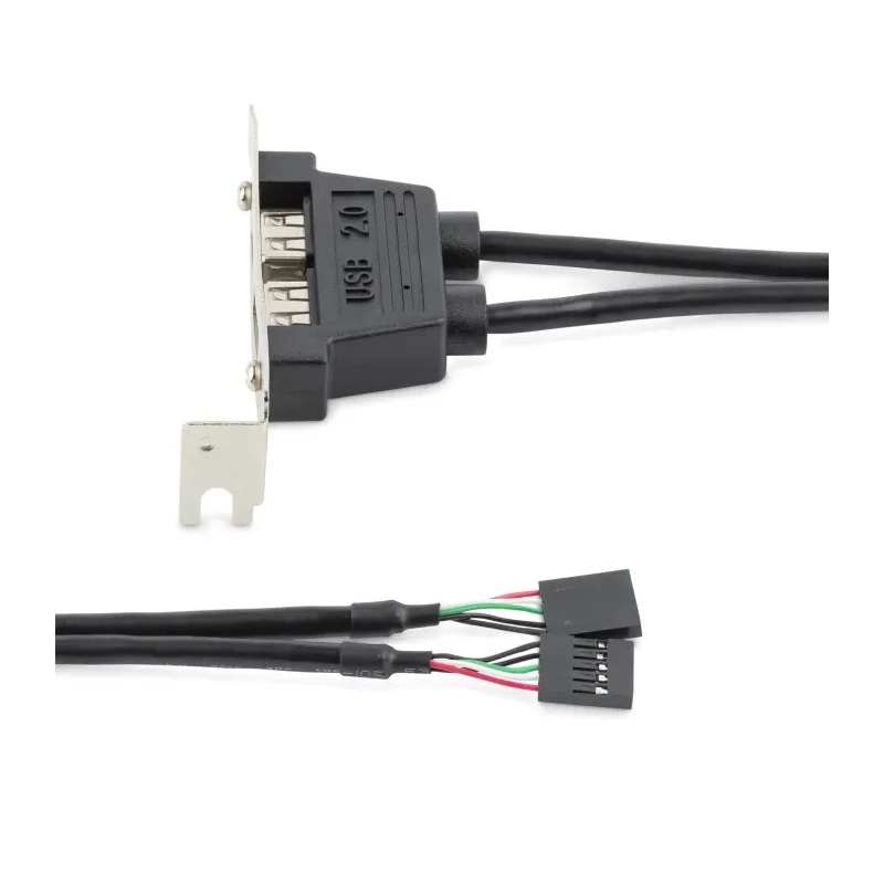 StarTech.com IC Socket USB Cable USB 2.0 Female 5-Pin IDC x 2 to Female USB Type A, Grey, 285mm USBPLATELP