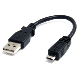 StarTech.com USB 2.0 Male USB Type A to Male Micro USB Type B Cable, Black, 152mm UUSBHAUB6IN