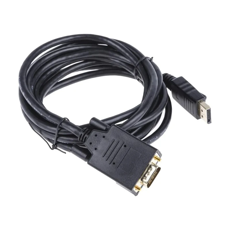 RS PRO Male DisplayPort to Male VGA Polyvinyl Chloride DisplayPort Cable 3 m 186-3039