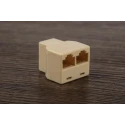 RS PRO 2 Port RJ45 Adapter Compact Network Connector Dual Socket RJ45 RJ45 Adapter RJ45