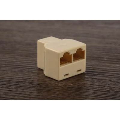 RS PRO 2 Port RJ45 Adapter Compact Network Connector Dual Socket RJ45 RJ45 Adapter RJ45