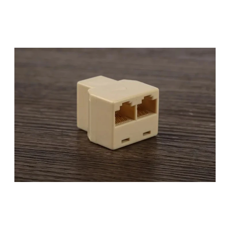 RS PRO 2 Port RJ45 Adapter Compact Network Connector Dual Socket RJ45 RJ45 Adapter RJ45