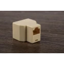 RS PRO 2 Port RJ45 Adapter Compact Network Connector Dual Socket RJ45 RJ45 Adapter RJ45