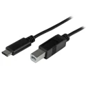 StarTech.com USB 2.0 Male USB Type C to Male USB B Cable Black 1m USB2CB1M
