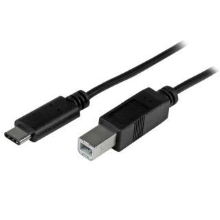StarTech.com USB 2.0 Male USB Type C to Male USB B Cable Black 1m USB2CB1M